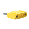 The New PowerUP 20a Maxi Fuse is a yellow automotive blade fuse labelled 20A with metal prongs, commonly used in van-mounted or pure water window cleaning systems, shown isolated on a white background.